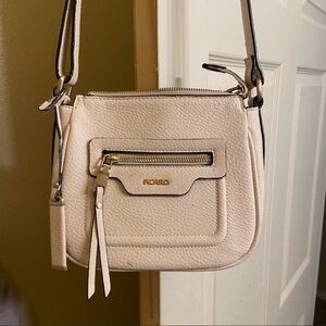 Picard Pebbled Leather Crossbody Bag in beige